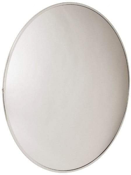 PRO-SAFE - Indoor Round Convex Safety, Traffic & Inspection Mirrors - Acrylic Lens, Laminated Hardboard Backing, 48" Diam x 3-1/4" High, 50' Max Covered Distance - USA Tool & Supply