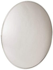 PRO-SAFE - Indoor Round Convex Safety, Traffic & Inspection Mirrors - Acrylic Lens, Laminated Hardboard Backing, 48" Diam x 3-1/4" High, 50' Max Covered Distance - USA Tool & Supply