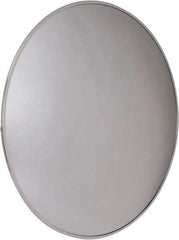 PRO-SAFE - Outdoor Round Convex Safety, Traffic & Inspection Mirrors - Acrylic Lens, Laminated Hardboard Backing, 36" Diam x 2-3/8" High, 38' Max Covered Distance - USA Tool & Supply