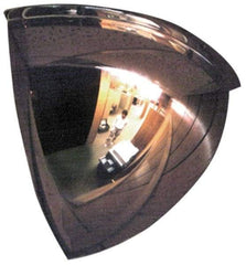 PRO-SAFE - Indoor & Outdoor Quarter Dome Dome Safety, Traffic & Inspection Mirrors - Acrylic Lens, 36" Diam x 16-1/2" High, 31' Max Covered Distance - USA Tool & Supply