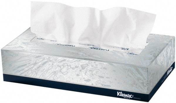 Kleenex - Flat Box of White Facial Tissues - 2 Ply - USA Tool & Supply