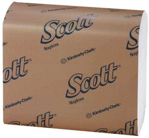 Scott - 10,000 Piece, 7" Long x 13-1/2" Wide, Tall Folded Dispenser Snack Paper Napkins - 1 Ply, White - USA Tool & Supply