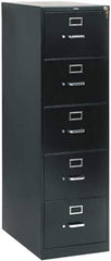 Hon - 26" Wide x 60" High x 26-1/2" Deep, 5 Drawer Vertical File with Lock - Steel, Black - USA Tool & Supply