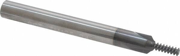 Scientific Cutting Tools - #10-24 Thread, 1/4" Shank Diam, TiAlN Coating, Solid Carbide Straight Flute Thread Mill - 3 Flutes, 2-1/2" OAL, #8 Min Noml Diameter - USA Tool & Supply