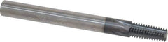 Scientific Cutting Tools - 1/16-27, 1/8-27 Thread, 1/4" Shank Diam, TiAlN Coating, Solid Carbide Straight Flute Thread Mill - 4 Flutes, 2-1/2" OAL, 1/16" Min Noml Diameter - USA Tool & Supply