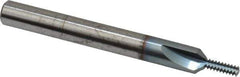 Scientific Cutting Tools - #8-32 Thread, 1/4" Shank Diam, TiCN Coating, Powdered Metal Straight Flute Thread Mill - 3 Flutes, 2-1/2" OAL, #8 Min Noml Diameter - USA Tool & Supply