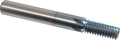 Scientific Cutting Tools - 5/8-12 Thread, 1/2" Shank Diam, TiCN Coating, Powdered Metal Straight Flute Thread Mill - 6 Flutes, 4" OAL, 5/8" Min Noml Diameter - USA Tool & Supply