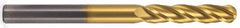 Hertel - 7/16" Diam, 2" LOC, 4 Flute Solid Carbide Ball End Mill - TiN Finish, Single End, 4" OAL, 7/16" Shank Diam - USA Tool & Supply
