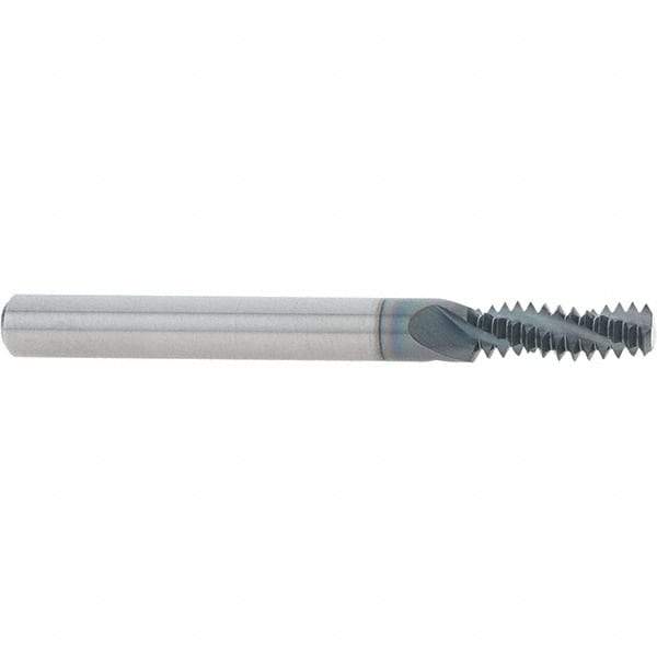 Scientific Cutting Tools - 5/16-18 UNC, 0.235" Cutting Diam, 3 Flute, Solid Carbide Helical Flute Thread Mill - Internal/External Thread, 0.689" LOC, 2-1/2" OAL, 1/4" Shank Diam - USA Tool & Supply