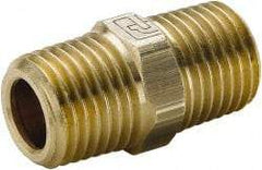 Parker - 3/4 Male Thread, Brass Industrial Pipe Hex Nipple - MBSPT, 1,000 psi - USA Tool & Supply