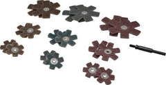 Superior Abrasives - 17 Piece Aluminum Oxide Sanding Star Kit - Contains 1-1/2, 2 & 3" Diam Coarse, Medium & Very Fine Polishing & Sanding Stars - USA Tool & Supply