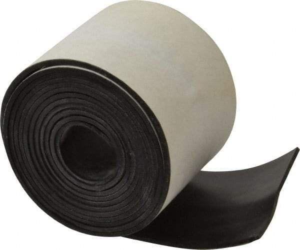 Made in USA - 1/16" Thick x 2" Wide x 60" Long, Adhesive Backed Buna-N Rubber Strip - Stock Length, 60 Shore A Durometer, 2,500 psi Tensile Strength, -20 to 170°F, Black - USA Tool & Supply