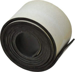 Made in USA - 60" Long, 2" Wide, 0.093" Thick, Buna-N Rubber Foam Sheet - 50 to 60 Durometer, Black, -20 to 180°F, 2,500 psi Tensile Strength, Adhesive Backing, Stock Length - USA Tool & Supply
