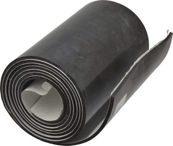 Made in USA - 60" Long, 6" Wide, 1/8" Thick, Buna-N Rubber Foam Sheet - 50 to 60 Durometer, Black, -20 to 180°F, 2,500 psi Tensile Strength, Adhesive Backing, Stock Length - USA Tool & Supply