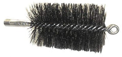 Schaefer Brush - 4-1/2" Brush Length, 2-3/4" Diam, Double Stem, Double Spiral Tube Brush - 7-1/2" Long, Tempered Steel Wire, 1/4" NPT Male Connection - USA Tool & Supply