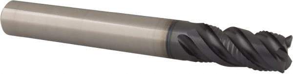 Iscar - 3/8", 4 Flute, Single End, Solid Carbide, Corner Chamfer End Mill - 3" OAL, 45° Helix, Right Hand Flute, 3/4" LOC, Right Hand Cut - USA Tool & Supply