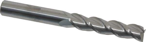Accupro - 7/16", 2" LOC, 7/16" Shank Diam, 4" OAL, 3 Flute, Solid Carbide Square End Mill - Single End, Uncoated, Spiral Flute, 40° Helix, Centercutting, Right Hand Cut, Right Hand Flute - USA Tool & Supply