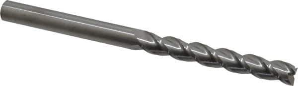 Accupro - 7/16", 3" LOC, 7/16" Shank Diam, 6" OAL, 3 Flute, Solid Carbide Square End Mill - Single End, Uncoated, Spiral Flute, 40° Helix, Centercutting, Right Hand Cut, Right Hand Flute - USA Tool & Supply