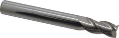 Accupro - 1/2", 1" LOC, 1/2" Shank Diam, 4" OAL, 3 Flute, Solid Carbide Square End Mill - Single End, Uncoated, Spiral Flute, 40° Helix, Centercutting, Right Hand Cut, Right Hand Flute - USA Tool & Supply