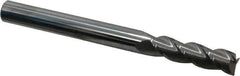 Accupro - 9/16", 2" LOC, 9/16" Shank Diam, 6" OAL, 3 Flute, Solid Carbide Square End Mill - Single End, Uncoated, Spiral Flute, 40° Helix, Centercutting, Right Hand Cut, Right Hand Flute - USA Tool & Supply