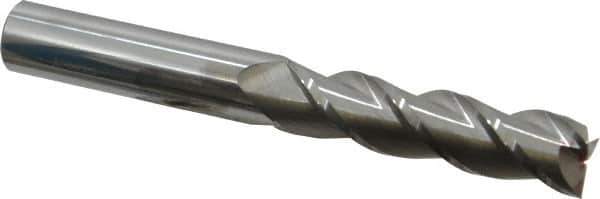 Accupro - 3/4", 2" LOC, 3/4" Shank Diam, 6" OAL, 3 Flute, Solid Carbide Square End Mill - Single End, Uncoated, Spiral Flute, 40° Helix, Centercutting, Right Hand Cut, Right Hand Flute - USA Tool & Supply