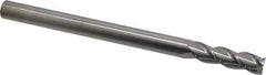 Accupro - 7/16", 1-1/2" LOC, 7/16" Shank Diam, 6" OAL, 3 Flute, Solid Carbide Square End Mill - Single End, Uncoated, Spiral Flute, 40° Helix, Centercutting, Right Hand Cut, Right Hand Flute - USA Tool & Supply