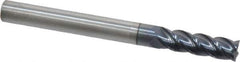 Accupro - 6mm, 19mm LOC, 6mm Shank Diam, 63mm OAL, 4 Flute, Solid Carbide Square End Mill - Single End, AlTiN Finish, Spiral Flute, 40° Helix, Centercutting, Right Hand Cut, Right Hand Flute - USA Tool & Supply