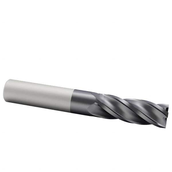 Accupro - 14mm, 32mm LOC, 14mm Shank Diam, 89mm OAL, 4 Flute, Solid Carbide Square End Mill - Single End, AlTiN Finish, Spiral Flute, 40° Helix, Centercutting, Right Hand Cut, Right Hand Flute - USA Tool & Supply