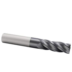 Accupro - 14mm, 32mm LOC, 14mm Shank Diam, 89mm OAL, 4 Flute, Solid Carbide Square End Mill - Single End, AlTiN Finish, Spiral Flute, 40° Helix, Centercutting, Right Hand Cut, Right Hand Flute - USA Tool & Supply