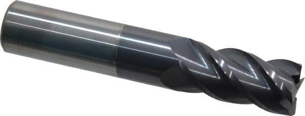 Accupro - 16mm, 32mm LOC, 16mm Shank Diam, 89mm OAL, 4 Flute, Solid Carbide Square End Mill - Single End, AlTiN Finish, Spiral Flute, 40° Helix, Centercutting, Right Hand Cut, Right Hand Flute - USA Tool & Supply