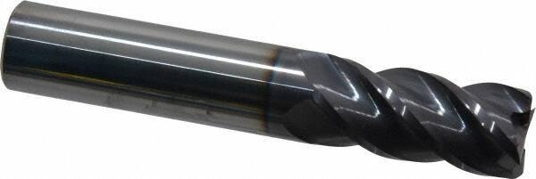 Accupro - 18mm, 38mm LOC, 18mm Shank Diam, 92mm OAL, 4 Flute, Solid Carbide Square End Mill - Single End, AlTiN Finish, Spiral Flute, 40° Helix, Centercutting, Right Hand Cut, Right Hand Flute - USA Tool & Supply
