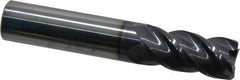 Accupro - 18mm, 38mm LOC, 18mm Shank Diam, 92mm OAL, 4 Flute, Solid Carbide Square End Mill - Single End, AlTiN Finish, Spiral Flute, 40° Helix, Centercutting, Right Hand Cut, Right Hand Flute - USA Tool & Supply