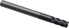 Accupro - 6mm, 12mm LOC, 6mm Shank Diam, 63mm OAL, 4 Flute, Solid Carbide Square End Mill - Single End, AlTiN Finish, Spiral Flute, 40° Helix, Centercutting, Right Hand Cut, Right Hand Flute - USA Tool & Supply