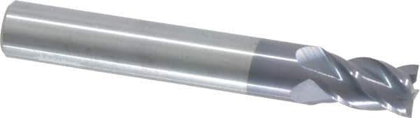 Accupro - 9mm, 14mm LOC, 10mm Shank Diam, 2-3/4" OAL, 4 Flute, Solid Carbide Square End Mill - Single End, AlTiN Finish, Spiral Flute, 40° Helix, Centercutting, Right Hand Cut, Right Hand Flute - USA Tool & Supply