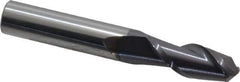 Accupro - 10mm Diam, 25mm LOC, 2 Flute Solid Carbide Ball End Mill - AlTiN Finish, Single End, 70mm OAL, 10mm Shank Diam, Spiral Flute - USA Tool & Supply