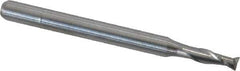 Kyocera - 0.09", 0.27" LOC, 1/8" Shank Diam, 1-1/2" OAL, 2 Flute, Solid Carbide Square End Mill - Single End, Uncoated, Spiral Flute, 30° Helix, Centercutting, Right Hand Cut, Right Hand Flute, Series 1610 - USA Tool & Supply