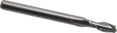 Kyocera - 1/8", 3/8" LOC, 1/8" Shank Diam, 1-1/2" OAL, 2 Flute, Solid Carbide Square End Mill - Single End, Uncoated, Spiral Flute, Centercutting, Right Hand Cut, Right Hand Flute, Series 1610 - USA Tool & Supply