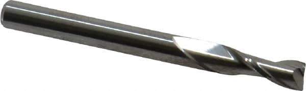 Kyocera - 3/16", 9/16" LOC, 3/16" Shank Diam, 2" OAL, 2 Flute, Solid Carbide Square End Mill - Single End, Uncoated, Spiral Flute, Centercutting, Right Hand Cut, Right Hand Flute, Series 1610 - USA Tool & Supply
