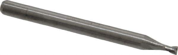 Kyocera - 0.07", 0.105" LOC, 1/8" Shank Diam, 1-1/2" OAL, 2 Flute, Solid Carbide Square End Mill - Single End, Uncoated, Spiral Flute, 30° Helix, Centercutting, Right Hand Cut, Right Hand Flute, Series 1620 - USA Tool & Supply
