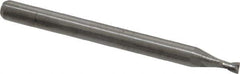 Kyocera - 0.07", 0.105" LOC, 1/8" Shank Diam, 1-1/2" OAL, 2 Flute, Solid Carbide Square End Mill - Single End, Uncoated, Spiral Flute, 30° Helix, Centercutting, Right Hand Cut, Right Hand Flute, Series 1620 - USA Tool & Supply