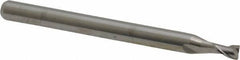Kyocera - 0.09", 0.135" LOC, 1/8" Shank Diam, 1-1/2" OAL, 2 Flute, Solid Carbide Square End Mill - Single End, Uncoated, Spiral Flute, 30° Helix, Centercutting, Right Hand Cut, Right Hand Flute, Series 1620 - USA Tool & Supply