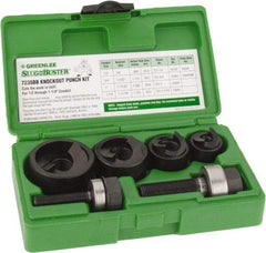 Greenlee - 11 Piece, 1" Punch Hole Diam, Manual Knockout Set - Round Punch, 10 Gage Mild Steel - USA Tool & Supply