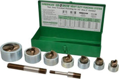 Greenlee - 17 Piece, 2" Punch Hole Diam, Hydraulic Knockout Set - Round Punch, 10 Gage Mild Steel - USA Tool & Supply