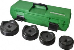 Greenlee - 9 Piece, 4" Punch Hole Diam, Hydraulic Standard Punch Kit - Round Punch, 10 Gage Mild Steel - USA Tool & Supply