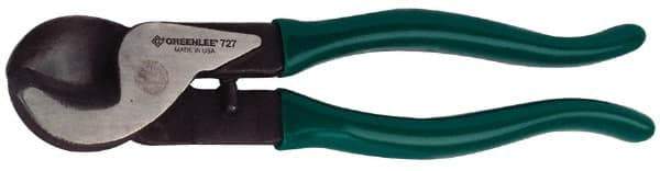 Greenlee - 9-1/4" OAL, 1 AWG Capacity, Cable Cutter - Plastic Coated Handle - USA Tool & Supply