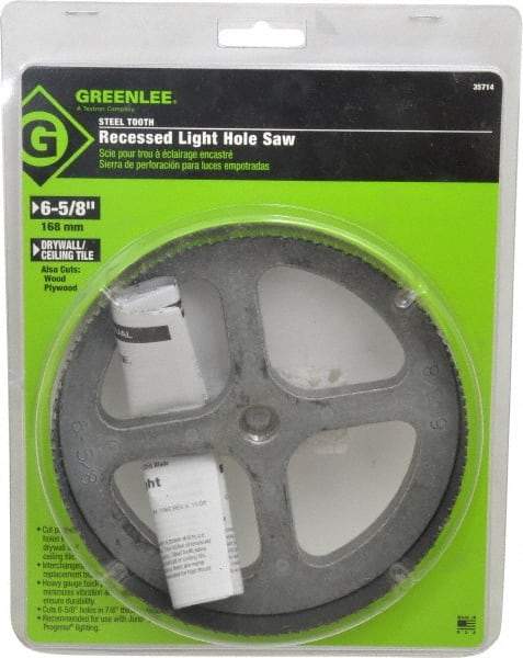 Greenlee - 6-5/8" Diam, 7/8" Cutting Depth, Hole Saw - High Speed Steel Saw - USA Tool & Supply