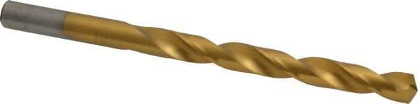 Chicago-Latrobe - Letter O 135° Cobalt Jobber Drill - TiN Finish, Right Hand Cut, Spiral Flute, Straight Shank, 4-1/2" OAL, Split Point - USA Tool & Supply