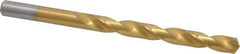 Chicago-Latrobe - Letter Q 135° Cobalt Jobber Drill - TiN Finish, Right Hand Cut, Spiral Flute, Straight Shank, 4-3/4" OAL, Split Point - USA Tool & Supply