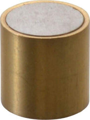 Eclipse - 1/2" Diam x 1/2" High, 0.23 Lb Average & 0.45 Lb Max Pull Force, Brass Alnico Shielded Magnet - 798.8°F Max Operating Temp, 0.032" Wall Thickness, Grade 5 Alnico - USA Tool & Supply