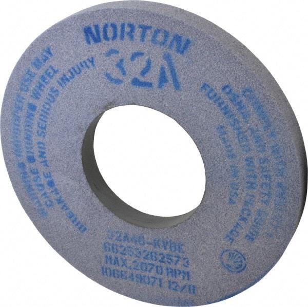 Norton - 12" Diam x 5" Hole x 1" Thick, K Hardness, 46 Grit Surface Grinding Wheel - Aluminum Oxide, Type 1, Coarse Grade, 2,070 Max RPM, Vitrified Bond, No Recess - USA Tool & Supply